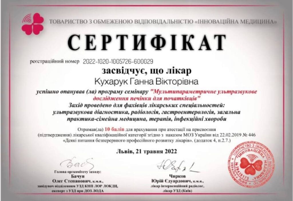 Сертифікат 2 з 6 — Ганна Вікторівна Кухарук
