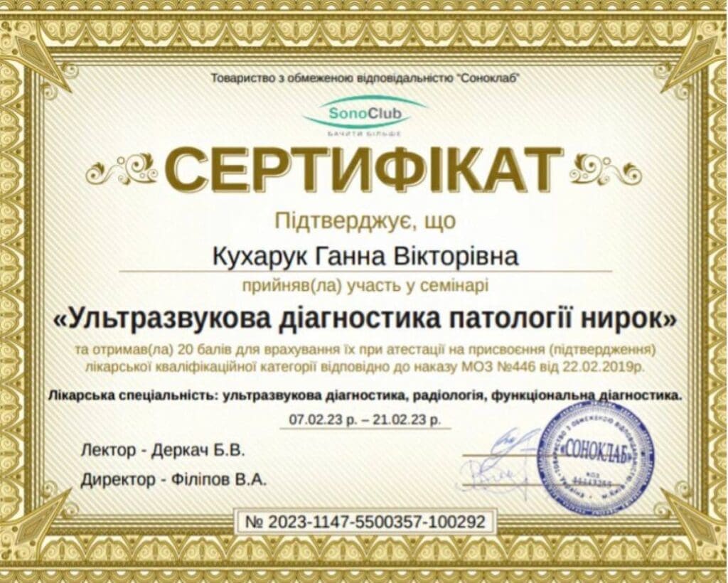 Сертифікат 3 з 6 — Ганна Вікторівна Кухарук
