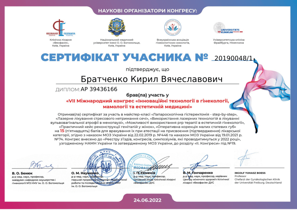 Сертифікат 11 з 11 — Кирил Вячеславович Братченко