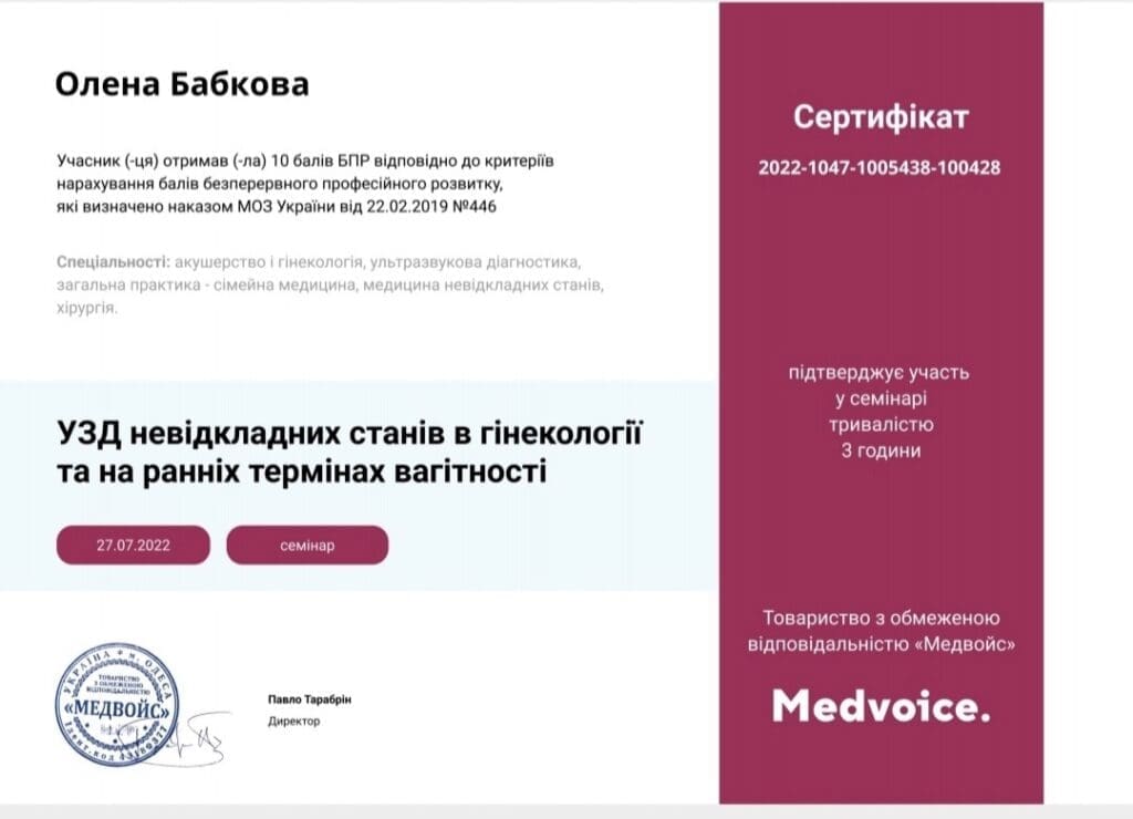 Сертифікат 6 з 14 — Олена Анатоліївна Бабкова