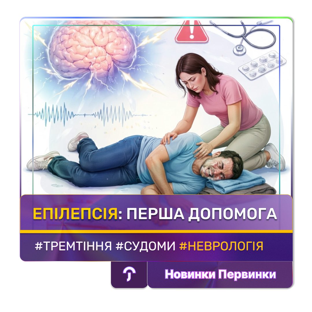 Обкладинка медичної мережі "Первинка". Епілепсія: перша допомога. Неврологи у Кривому Розі, Умані, Кропивницькому