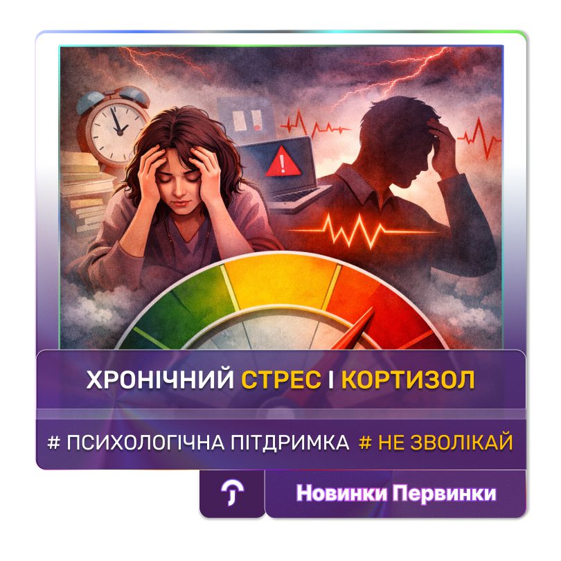 Обкладинка медичної мережі "Первинка". Хронічний стрес і кортизол