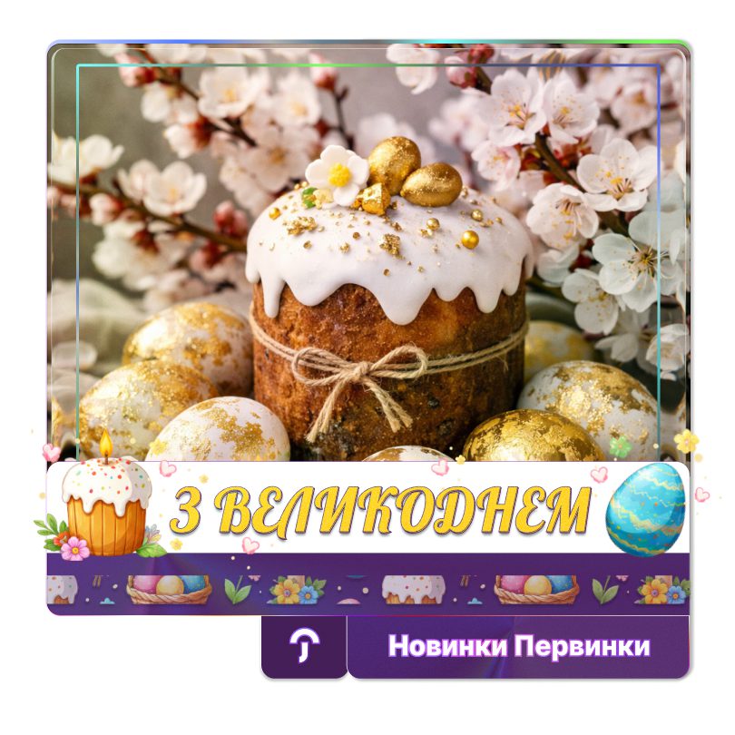 Обкладинка медичної мережі "Первинка". Привітання з Великоднем